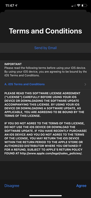 Accept Pending Apple Terms and Conditions