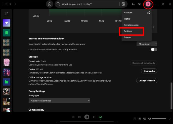 select Settings | Add Downloaded MP3 Songs to Spotify