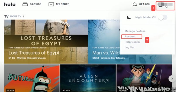 access your Hulu account | is game of thrones on hulu 