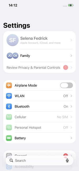 Apple Account Grayed Out