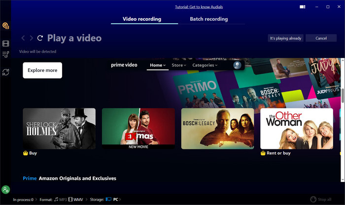 playing the desired content | record amazon prime video