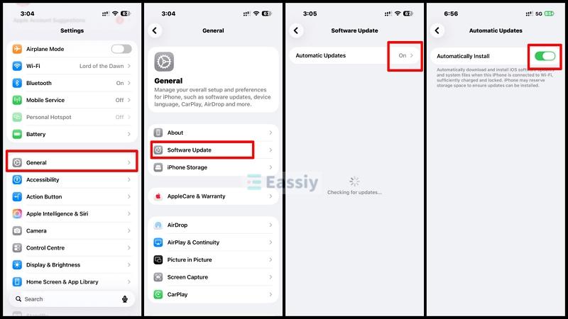 tap Automatically Install | Can't Turn Off Frozen iPhone