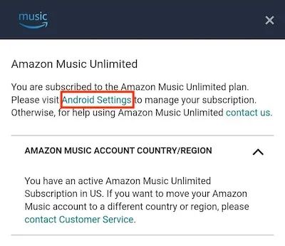 tap Android Settings | Why Am I Being Charged for Amazon Music
