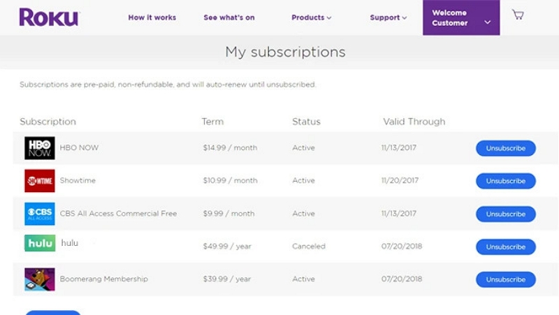 confirmation message | how to cancel hulu on roku