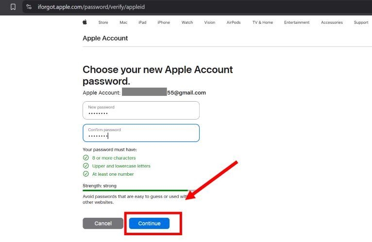 set new password | Remove Apple ID from iPad