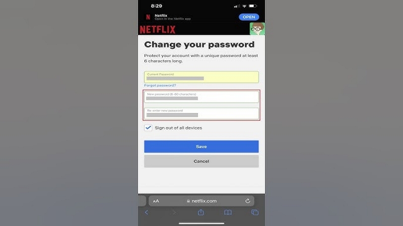 confirm your new password | netflix not working