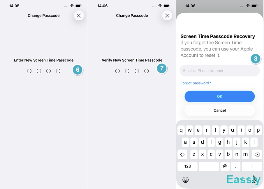 enter a new Screen Time passcode