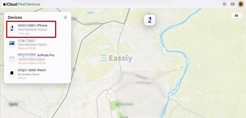 select iPhone from list | Unlock iPhone with Broken Screen