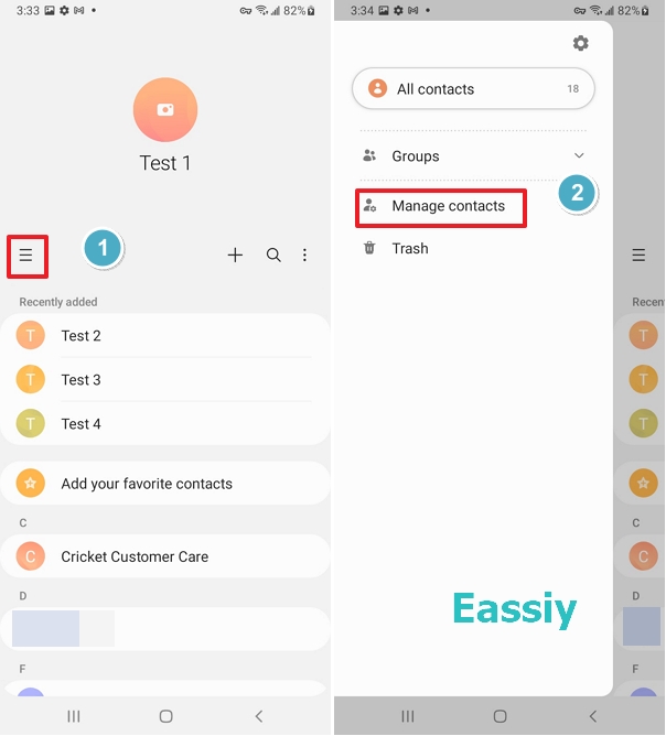 Make sure your Android contacts are syncing to your Google account step 1