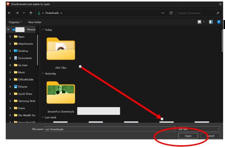 click Open | M4A vs MP3