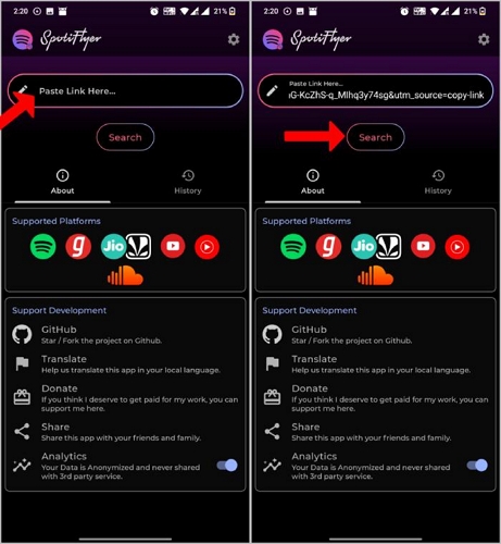tap Search | Convert Spotify Link to MP3