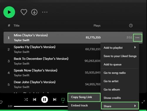 copy song link | NoteBurner Spotify Music Converter