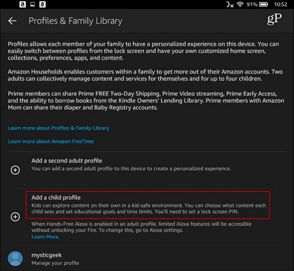 create a child profile | download youtube videos on amazon fire tablet