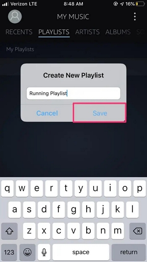 Type a name for the playlist | create a playlist on Amazon Music