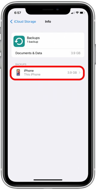 name of the device | not enough iCloud storage but there is