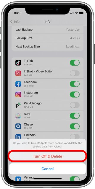 Turn Off Delete | not enough iCloud storage but there is