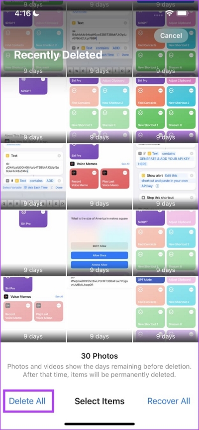 Delete All | iPhone Storage Full Can't Delete Photos