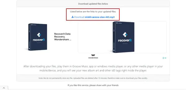 tagmp3.net step 3 | MP4 to WAV