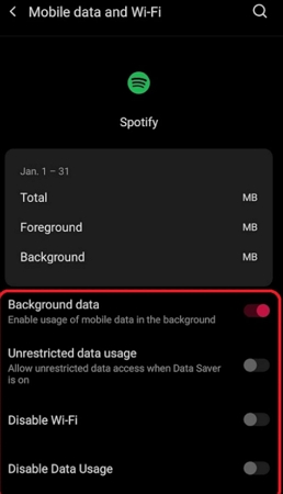 Data Usage off | Spotify Not Downloading Songs