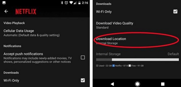 default storage option | how to keep Netflix downloads forever
