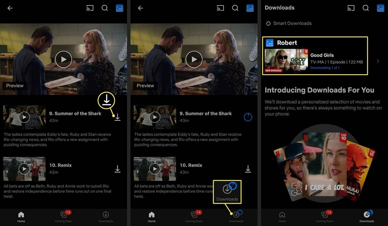 start the download | how to download movies from netflix on android