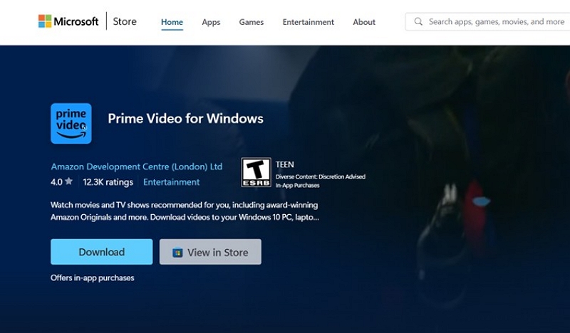 steps to download | download amazon prime video for pc