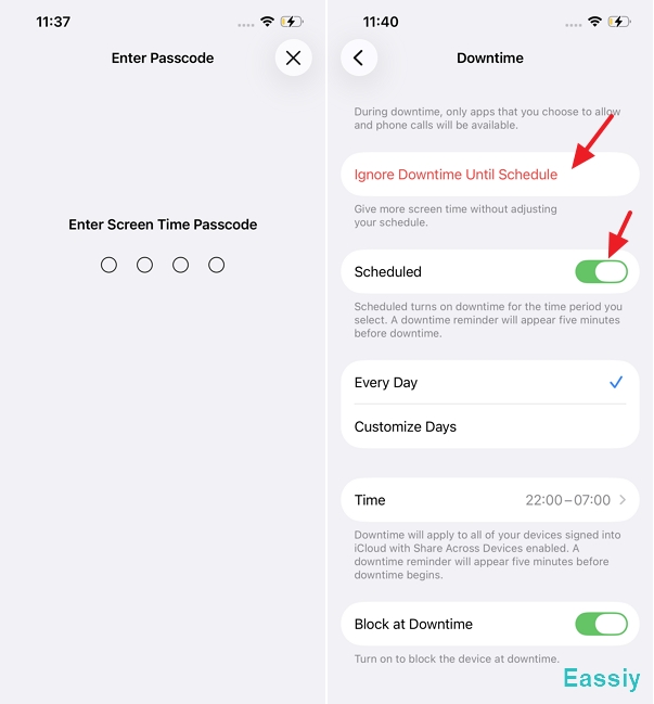 Turn Off Downtime on iPhone
