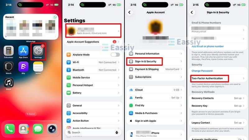 choose Sign-In and Security | Turn Off Find My iPhone from Computer