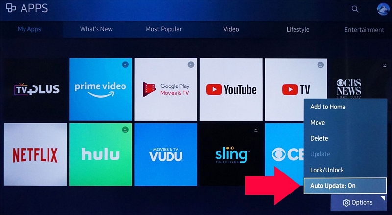 Auto Update | how to update hulu on samsung tv