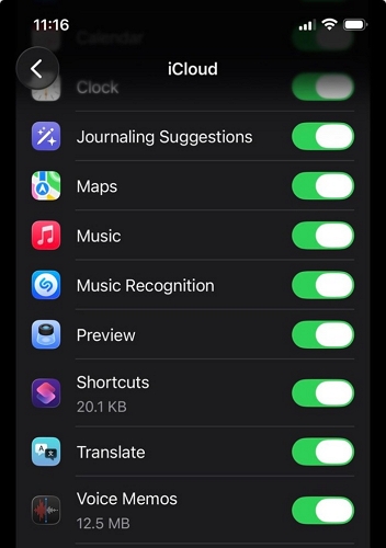 enable Voice Memos