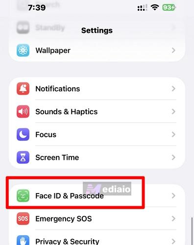 select Face ID & Passcode | Download Apps with Face ID