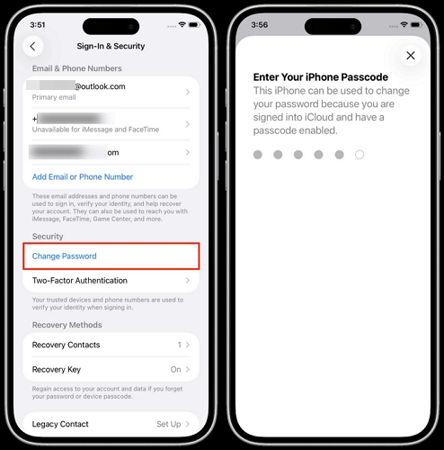 choose Change Password | Factory Reset iPad Without Apple ID Password