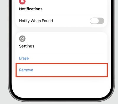 select Remove | Factory Reset iPhone with Buttons