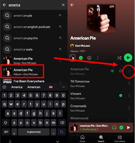 tap three dots | Find Hidden Songs on Spotify