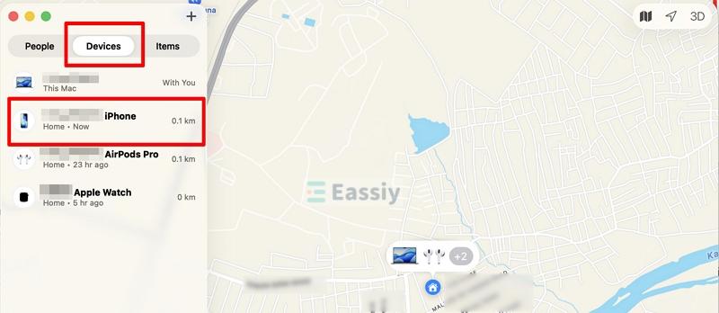 select Devices | Turn Off Find My iPhone from Computer