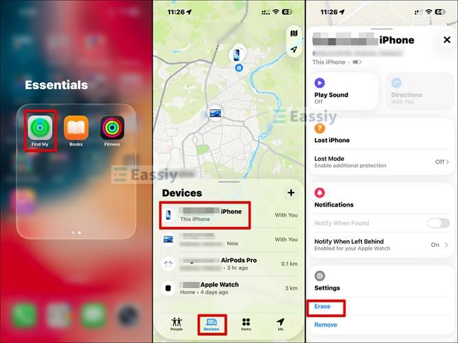 choose Erase | Unlock iPhone 4 Without Passcode