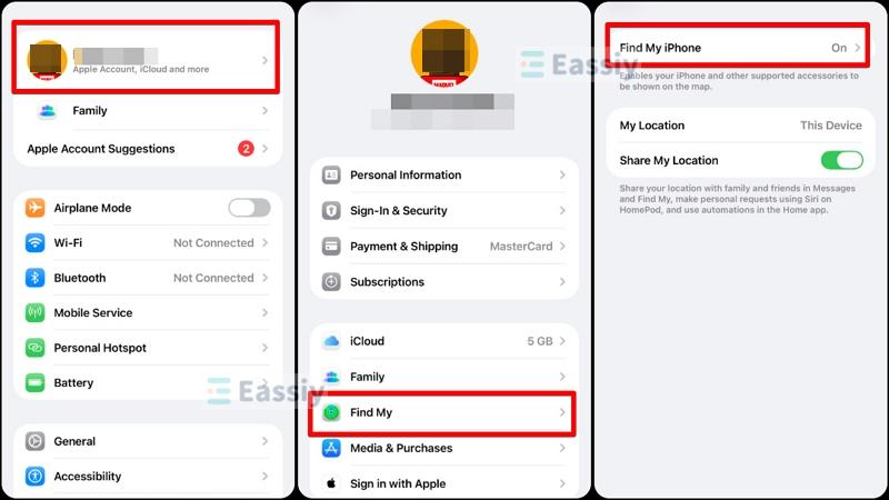 toggle off Find My iPhone | Add Another iPhone on Find My iPhone