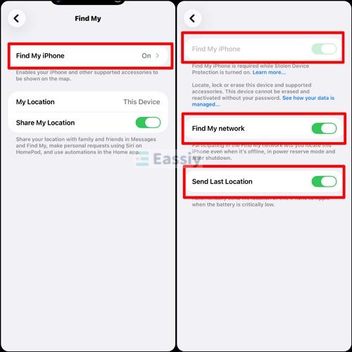 enable Send Last Location | Add Another iPhone on Find My iPhone
