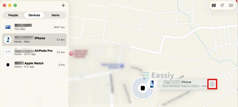 click Info | Turn Off Find My iPhone from Computer