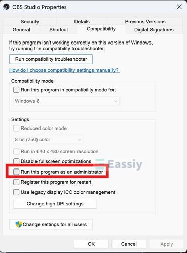 select Apply | OBS Game Capture Not Working