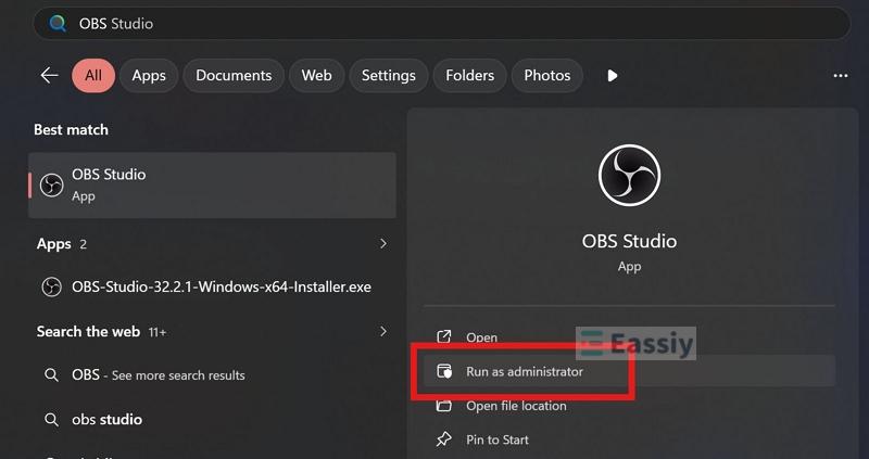 run OBS as Administrator | OBS Game Capture Not Working