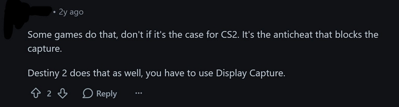 use Window Capture | OBS Game Capture Not Working