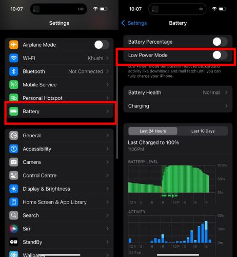 switch off Low Power Mode | Spotify Not Showing on Lock Screen