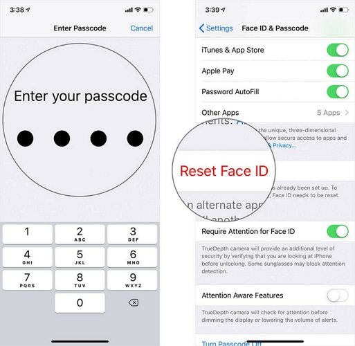 tap Reset Face ID | Remove Passcode from iPhone