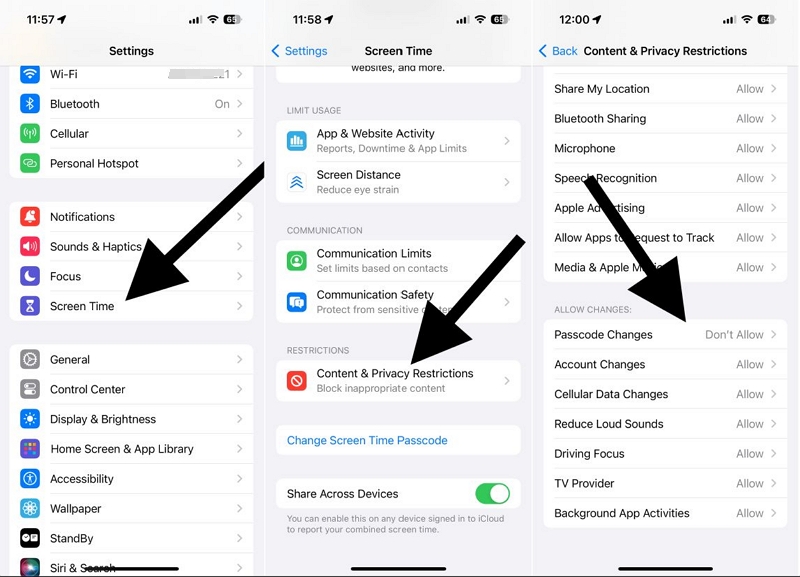 allow changes to Passcode and Face ID | Remove Passcode from iPhone
