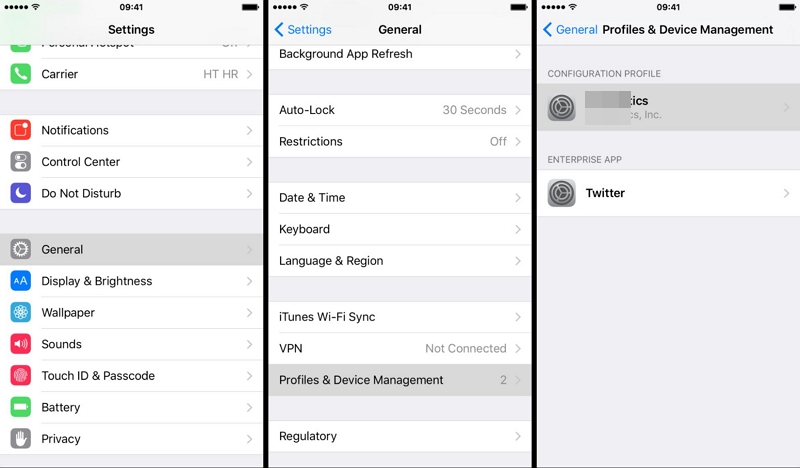 tap Configuration Profile | Remove Passcode from iPhone