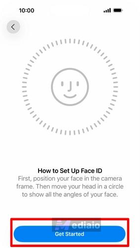 tap Get Started | Download Apps with Face ID