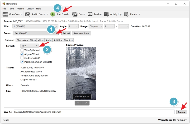  begin generating your new video file