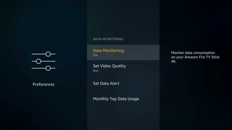 turn on Data Monitoring | Amazon Prime Video Quality