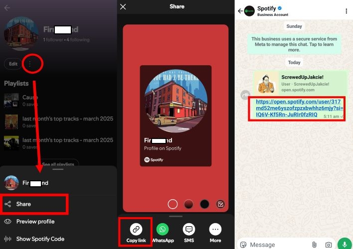 navigate to pages | Find Username on Spotify